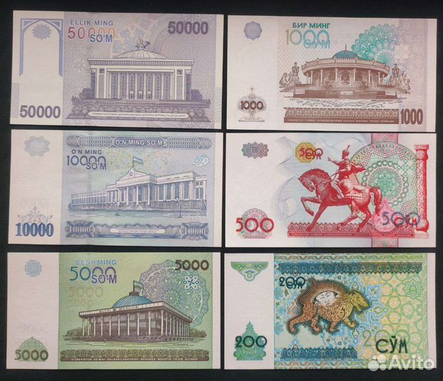 Банкноты Узбекистана 1992 - 2022