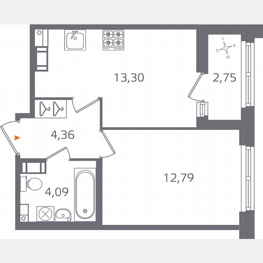 1-к. квартира, 35,9 м², 11/17 эт.
