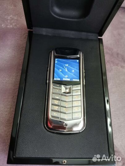 Vertu Constellation Polished Stainless Steel Black Leather