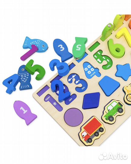 Магнитная рыбалка Сортер пазл деревянный