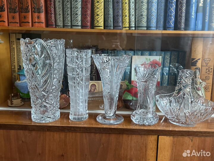 Вазы и конфетница Хрусталь