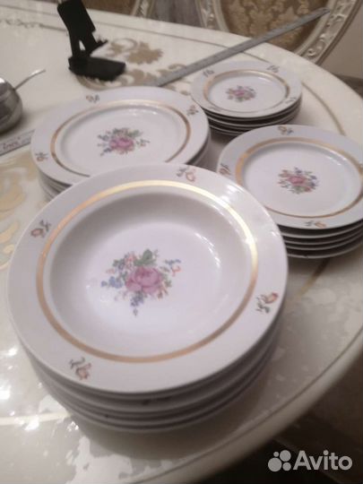 Комплект тарелок Мейсенский букет