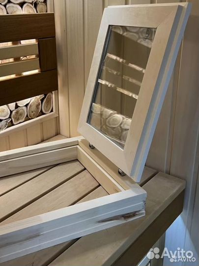 Окно деревянное для бани дачи дома 300х400мм