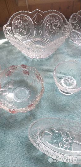 Хрустальные вазы лотом и золотые стаканы СССР