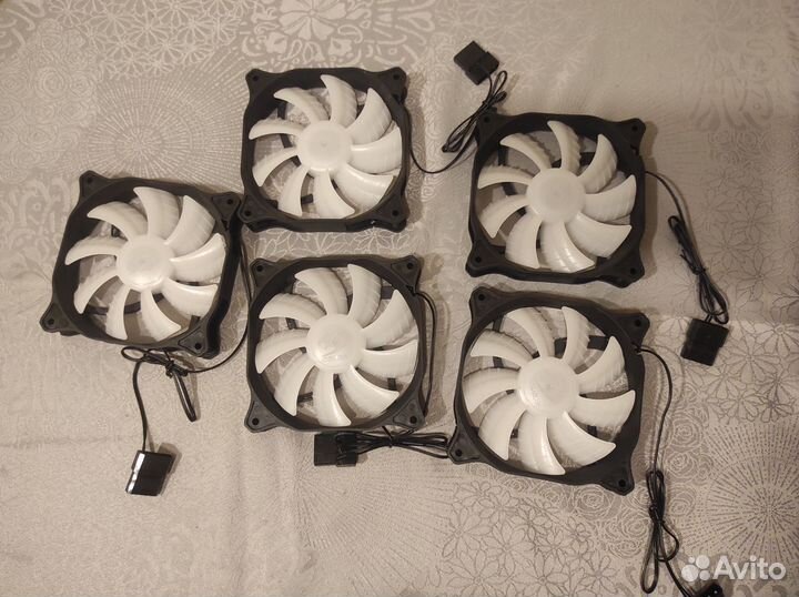 Новые вентиляторы (кулеры) 5шт, Rgb подсветка