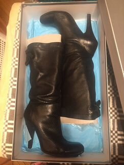 Кожаные чёрные сапоги Gianmarco Lorenzi 39р