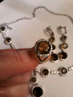 Набор. жадеит. Подвеска, кольцо,серьги