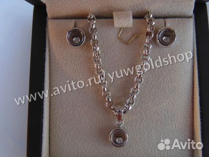 Новый золотой комплект Chopard из белого золота