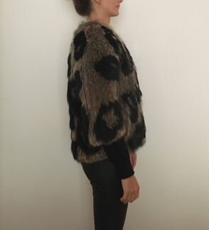 Вязаный жакет Yves Salomon, мех лиса/енот
