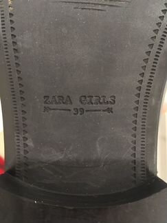 Сапоги zara girls из натуральной кожи, Р-Р 38,5