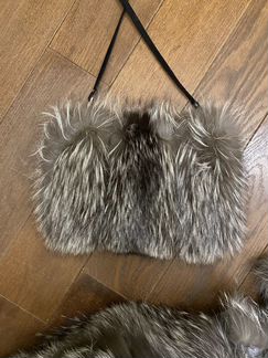 Муфта сумка меховая сумка чернобурка