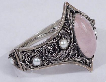 Браслет серебряный, эксклюзивный, филигрань