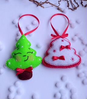 Елочные игрушки из фетра хэнд мэйд