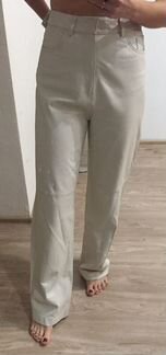 Новые кожаные брюки Zara размер М натуральные