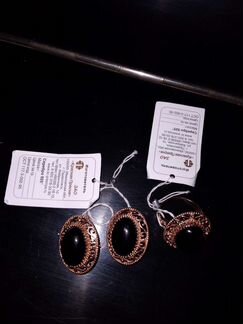 Новый комплект серебро с позолотой, вставка агат