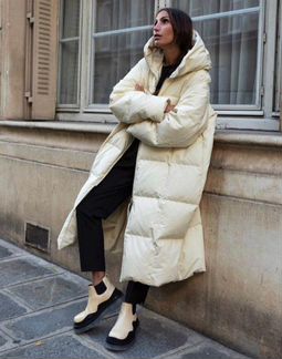 Jil Sander длинный пуховик на молнии