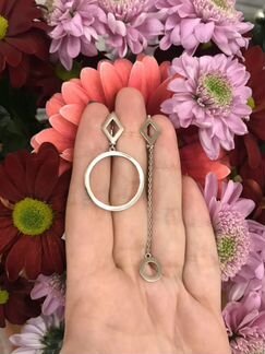 Моносерьги из серебра 925 пробы