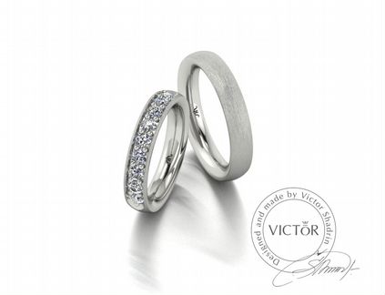 Классические обручальные кольца с бриллиантами