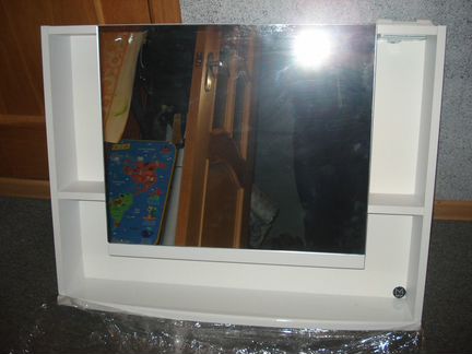 Шкаф зеркальный бонн белый (Mitte) 80 см