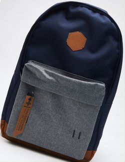 Новый Рюкзак с брелоком кожаное дно цветовые блоки