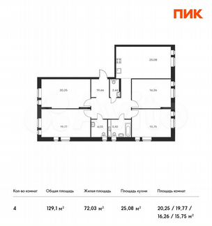 4-к квартира, 129.1 м², 14/18 эт.