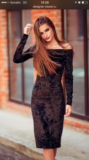 Платье бархатное
