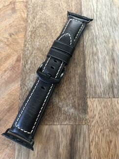 Новый кожаный ремешок для Apple Watch: черный