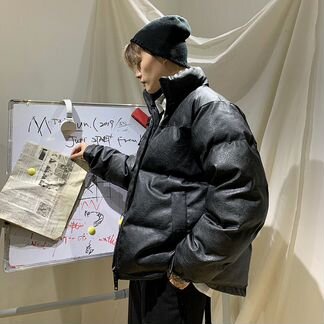 Пуховик “Cui Layout Studio PU Leather Down Jacket”