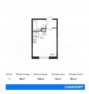 Квартира-студия, 23 м², 18/22 эт.