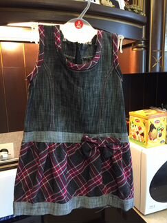 Джинсовый сарафан, джинсы, кофты р.110