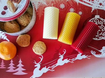 Набор свечей ручной работы из натуральной медовой