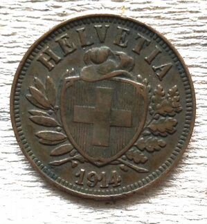 Швейцаря 1914 г 2 раппена