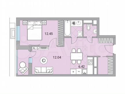 2-к квартира, 48 м², 7/24 эт.