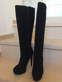 Сапоги женские замшевые