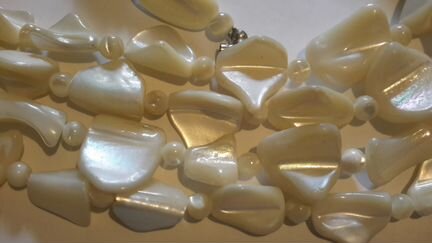 Бусы перламутр натуральный винтаж,длинные,новые