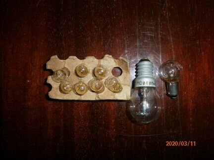 Лампочки: 110 в; 26 в;24 в; 18 в;6,3 в;5 в;3,6 в