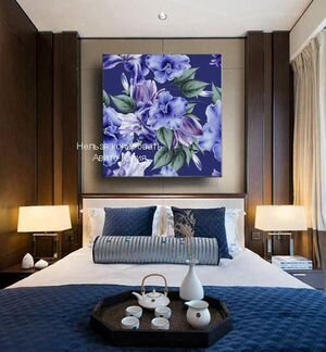 Картина цветы принт холст живопись в интерьер