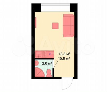 Квартира-студия, 16 м², 1/22 эт.