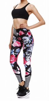 Спортивные лосины, тайсы с черепами, новые