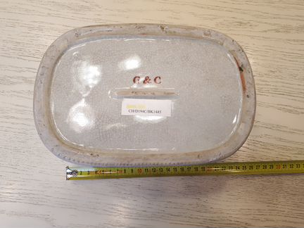 Кашпо фарфоровое, фирмы G&C (Дания), чёрное