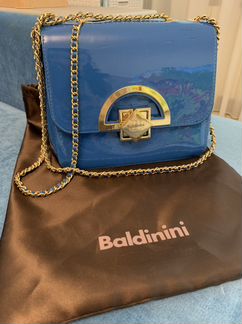 Сумка синяя, клатч Baldinini