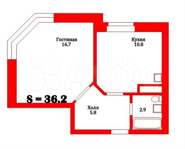 1-room apartment, 36 m2, 1/14 FL. 89622840602 buy 2