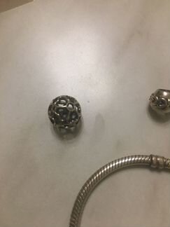 Пандора браслет 19см, шармы