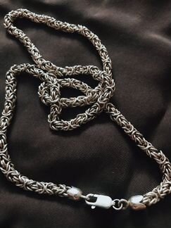 Серебряная цепь Византийское плетение