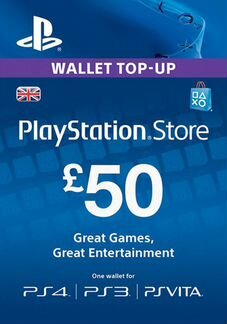 Карта пополнения кошелька PlayStation Store UK