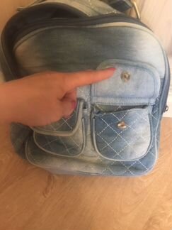 Детский джинсовый рюкзак Фирмы Гулливер, два отдел