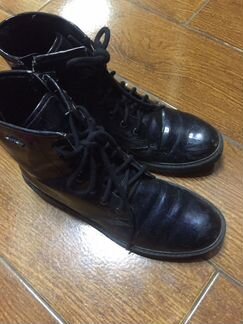 Ботинки Geox темно-синие на флисе лаковые 37 р