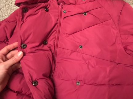 Пуховое пальто 122-128 с полукомбинезоном