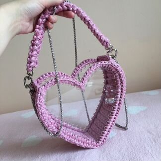 Прозрачная сумочка сердце ручной работы