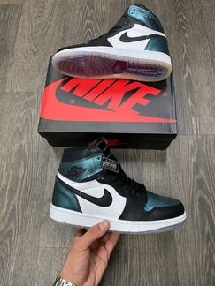 Кроссовки высокие Nike Air Jordan 1 изумрудный мет